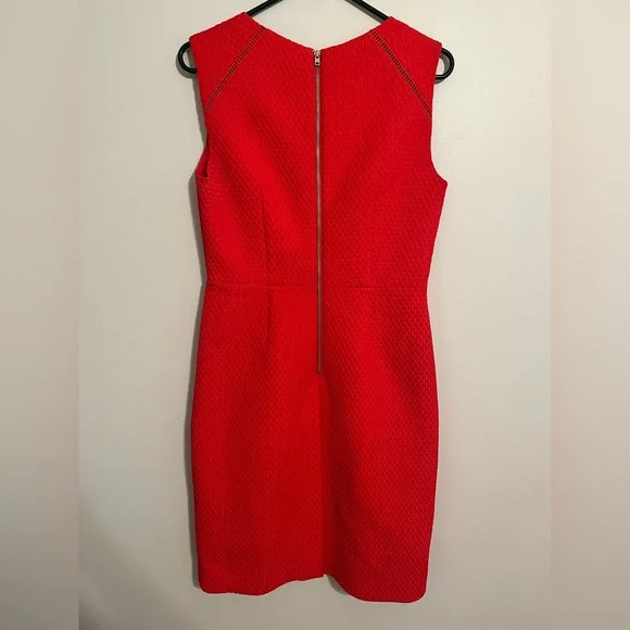 j crew dress in lovely orange red color size 8 approx knee length - Picture 3 of 3